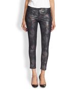 Stella McCartney The Skinny Metallic Printed Ankle Jeans - Lyst