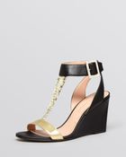 Enzo Angiolini Open Toe Wedge Sandals Vlade - Lyst