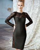 Tadashi Shoji Long-Sleeve Lace Illusion Cocktail Dress - Lyst
