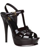 Saint Laurent Patent Tribute Sandal 105 - Lyst