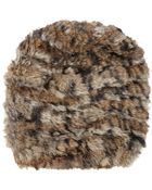 Barneys New York Fur Slouchy Beanie - Lyst