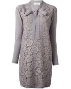 Valentino Lace Panel Sweater Dress - Lyst