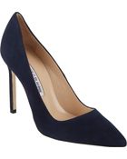 Manolo Blahnik Suede Bb Pumps - Lyst