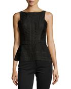 J. Mendel Striped Lace Peplum Top - Lyst