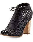 Steven By Steve Madden Monah Lace-Up Leather Wicker Pump - Lyst