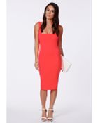 Missguided Sanga Neon Orange Scuba Midi Dress - Lyst