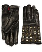 Valentino Allover Studs Leather Gloves - Lyst