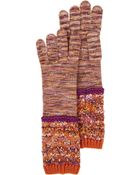 Missoni Knit Mid-Length Melange Gloves - Lyst