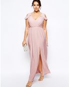 Asos Curve Wrap Front Maxi Dress - Lyst