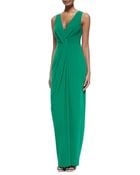 Halston Heritage Twist-Front Sleeveless Jersey Gown - Lyst