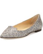 Jimmy Choo Attila Snake-print Leather Flat - Lyst