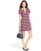 Tommy Hilfiger Shortsleeve Striped Polo Dress - Lyst
