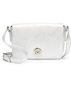 Saks Fifth Avenue Mini Metallic Leather Crossbody Bag/Silver - Lyst