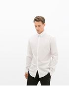Zara Plain Poplin Shirt - Lyst