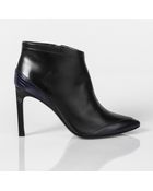 Paul Smith Black Leather Gia Ankle Boots With Navy Croc Panel - Lyst