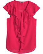 H&M Frilled Blouse - Lyst