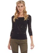 Free People Boat Neck Lace Top - Lyst