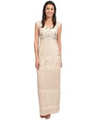 Sue Wong Deco Embroidered Detailed Gown - Lyst