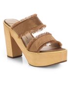 10 Crosby Derek Lam Luanda Satin Wooden Sandals - Lyst
