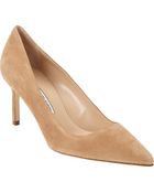 Manolo Blahnik Suede Bb Pumps - Lyst