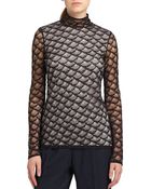 Diane von Furstenberg Surya Lace Turtleneck Top - Lyst