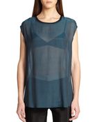 Helmut Lang Gliss Round Neck Top - Lyst