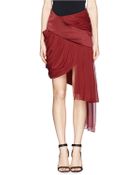 Prabal Gurung Drape Silk Chiffon Satin Trim Skirt - Lyst