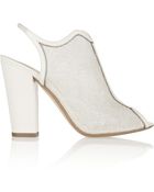 Nicholas Kirkwood Leather And Glitter-Trimmed Lace Sandals - Lyst