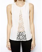 Asos Tank With Lace Insert - Lyst