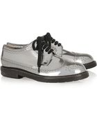 Marni Metallic Leather Brogues - Lyst