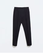 Zara Jacquard Cropped Trousers - Lyst