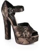 Dolce & Gabbana Lace Platform Sandals - Lyst