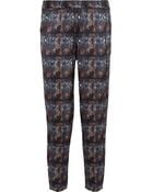 Theyskens' Theory Panders Printed Crepe-Satin Tapered Pants - Lyst