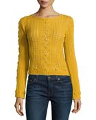 Philosophy di Alberta Ferretti Open-Knit Crop Sweater - Lyst