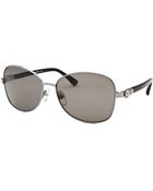 MICHAEL Michael Kors Women'S Alissa Square Gunmetal Sunglasses - Lyst