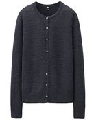 Uniqlo Extra Fine Merino Crew Neck Cardigan - Lyst