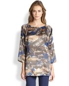 Lafayette 148 New York Silk Laney Printed Top - Lyst
