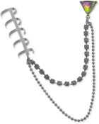 Guess Hematite-tone Abalone Triangle Chain Ear Cuff - Lyst