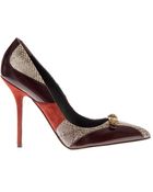 Dolce & Gabbana Bellucci Leather And Ayers Snakeskin Pumps - Lyst