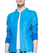 Lafayette 148 New York Lambskin Leather Moto Jacket - Lyst