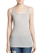 Vince Striped Jersey Tank - Lyst