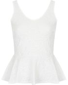 Topshop Jacquard Peplum Top - Lyst