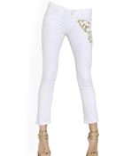 Blumarine Butterfly Embroidered Cotton Denim Jeans - Lyst