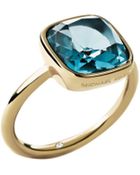 Michael Kors Aqua Gold-Tone Ring - Lyst