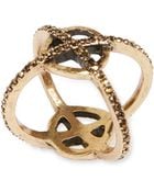 Lucky Brand Goldtone Crystallized Xo Ring - Lyst