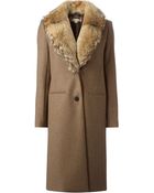 MICHAEL Michael Kors Detachable Collar Coat - Lyst