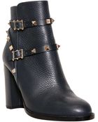 Valentino Leather Boots With Studs - Lyst