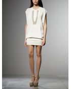 Patrizia Pepe Mini-Dress In Viscose With Silk Inserts - Lyst