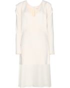 Chloé Crepe Dress With Silk-Chiffon - Lyst