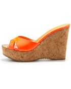 Jimmy Choo Perfume Crisscross Patent Wedge Sandal - Lyst